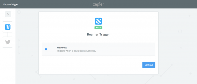 Beamer Zapier example trigger