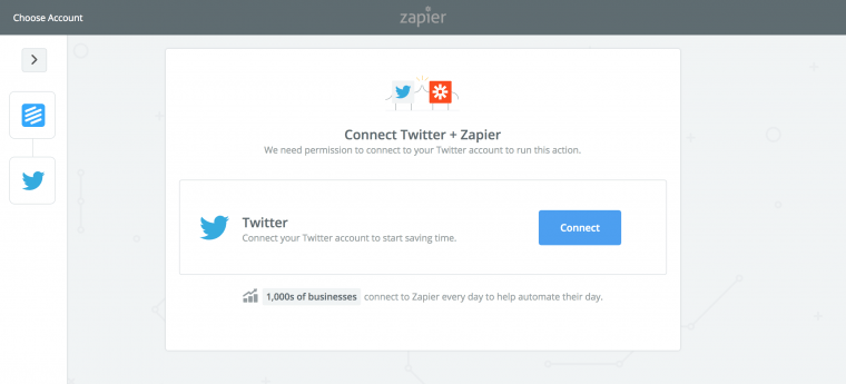 Beamer connection with Twitter via Zapier