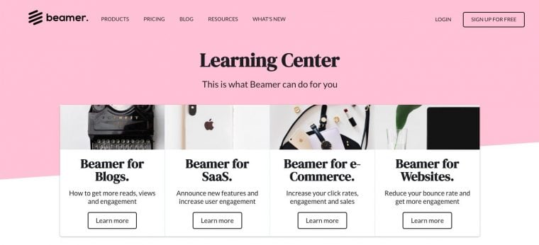 Beamer Learning Center example