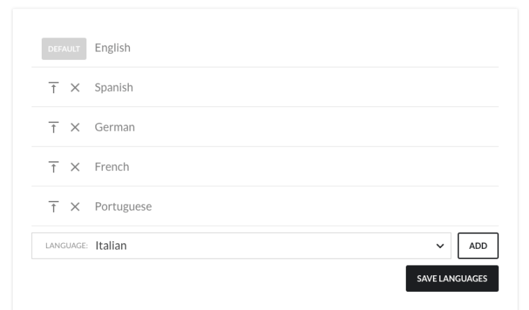 Multiple language options