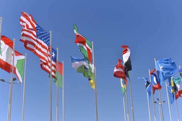 Photograph of flags of the world